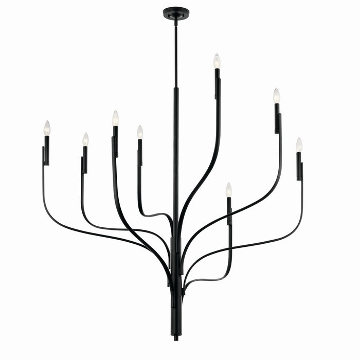 Kichler 52675BK Eight Light Chandelier, Black