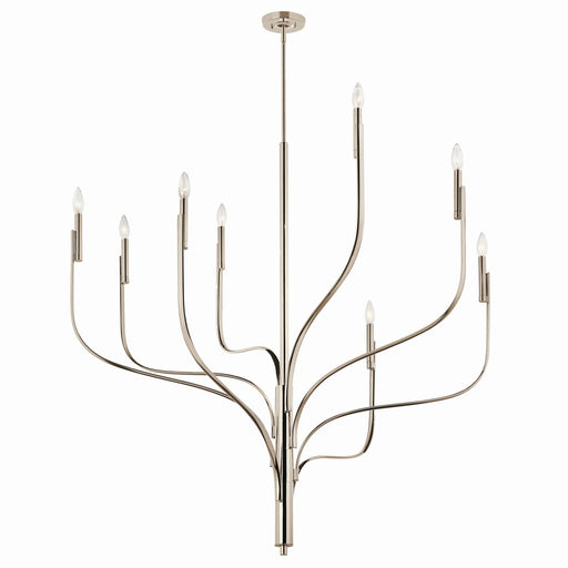Kichler 52675PN Eight Light Chandelier, Polished Nickel