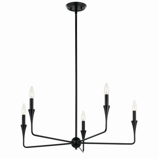 Kichler 52689BK Five Light Chandelier, Black
