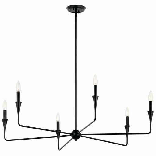 Kichler 52690BK Six Light Chandelier, Black