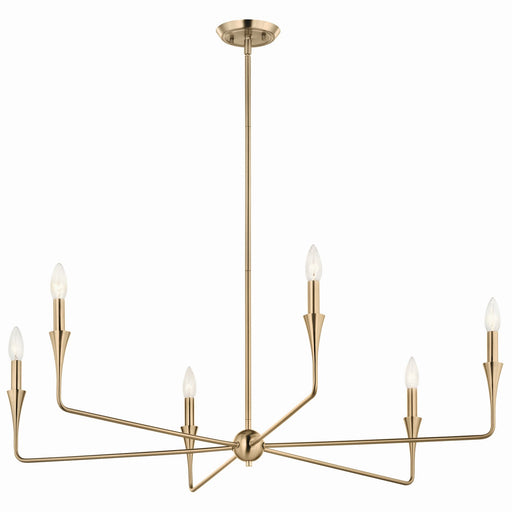 Kichler 52690CPZ Six Light Chandelier, Champagne Bronze