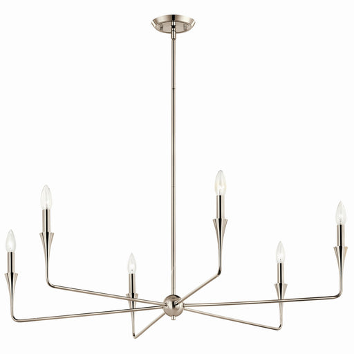 Kichler 52690PN Six Light Chandelier, Polished Nickel