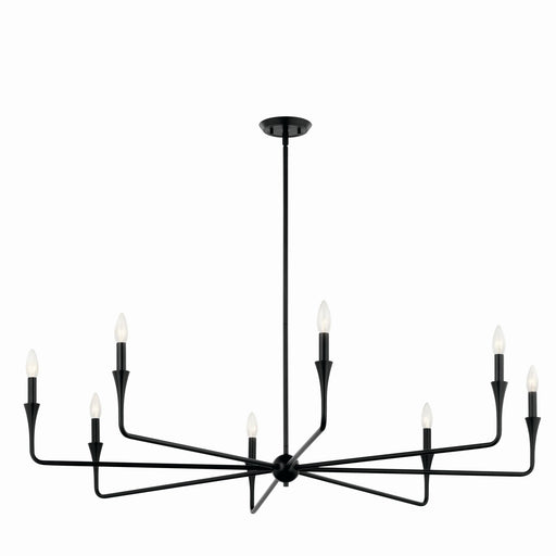 Kichler 52691BK Eight Light Chandelier, Black