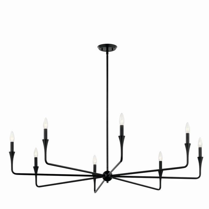 Kichler 52691BK Eight Light Chandelier, Black