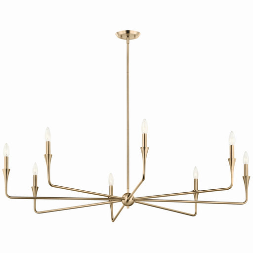 Kichler 52691CPZ Eight Light Chandelier, Champagne Bronze