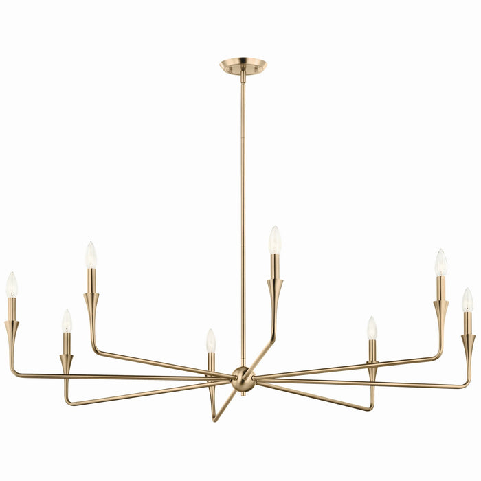 Kichler 52691CPZ Eight Light Chandelier, Champagne Bronze