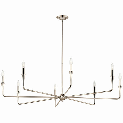 Kichler 52691PN Eight Light Chandelier, Polished Nickel