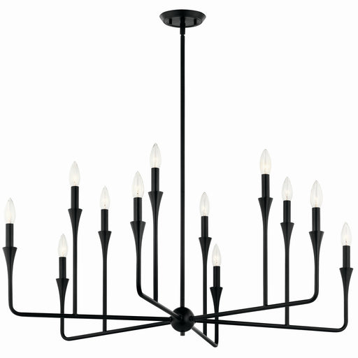 Kichler 52692BK 12 Light Chandelier, Black