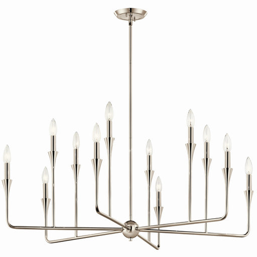 Kichler 52692PN 12 Light Chandelier, Polished Nickel