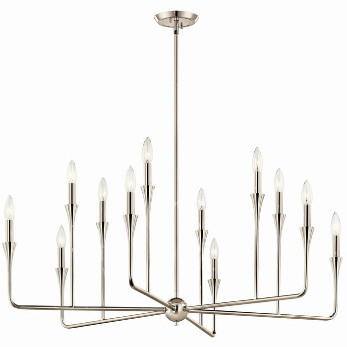 Kichler 52692PN 12 Light Chandelier, Polished Nickel