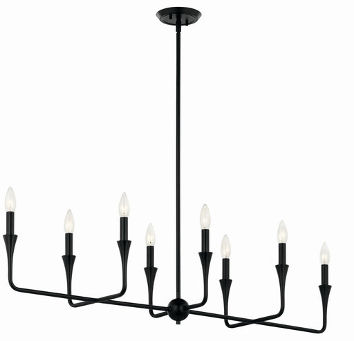 Kichler 52693BK Eight Light Linear Chandelier, Black