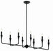 Kichler 52693BK Eight Light Linear Chandelier, Black