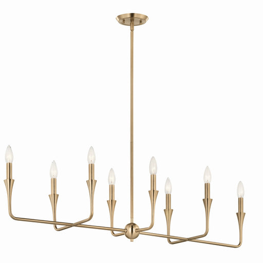 Kichler 52693CPZ Eight Light Linear Chandelier, Champagne Bronze