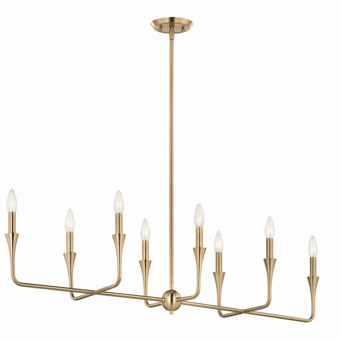 Kichler 52693CPZ Eight Light Linear Chandelier, Champagne Bronze