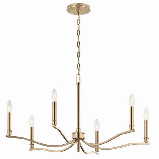 Kichler 52695CPZ Six Light Chandelier, Champagne Bronze