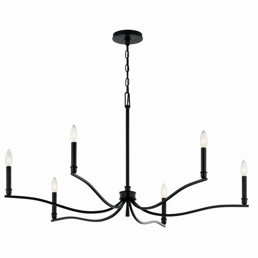 Kichler 52696BK Six Light Chandelier, Black