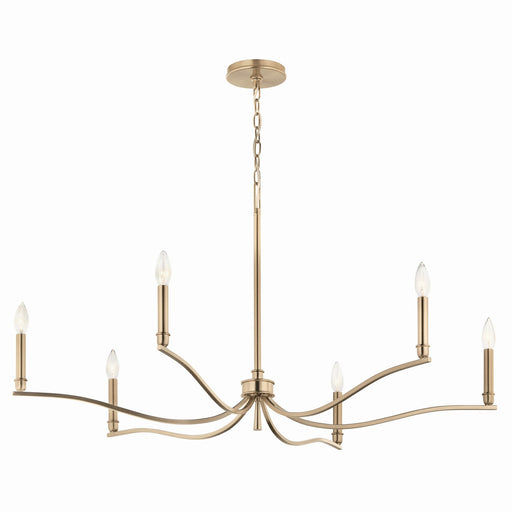 Kichler 52696CPZ Six Light Chandelier, Champagne Bronze