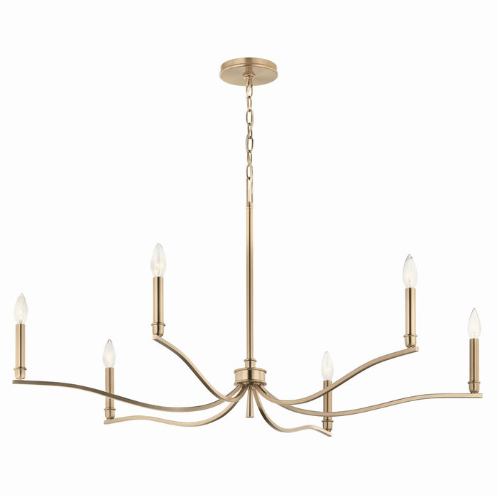 Kichler 52696CPZ Six Light Chandelier, Champagne Bronze