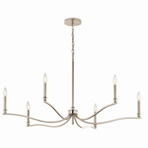 Kichler 52696PN Six Light Chandelier, Polished Nickel