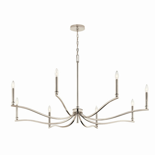 Kichler 52697PN Eight Light Chandelier, Polished Nickel