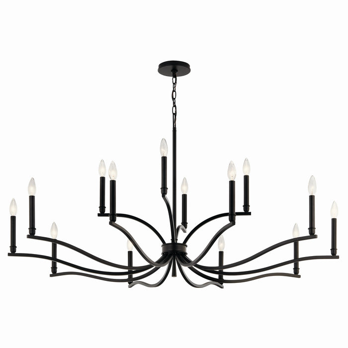 Kichler 52698BK 14 Light Chandelier, Black