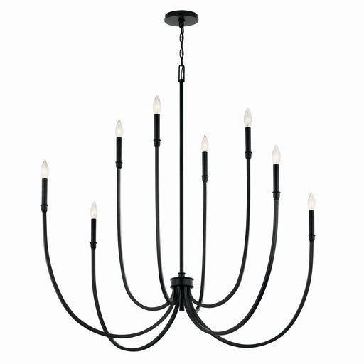 Kichler 52699BK Eight Light Foyer Chandelier, Black