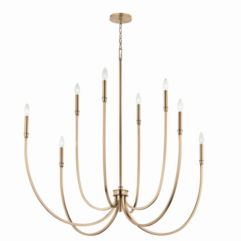 Kichler 52699CPZ Eight Light Foyer Chandelier, Champagne Bronze