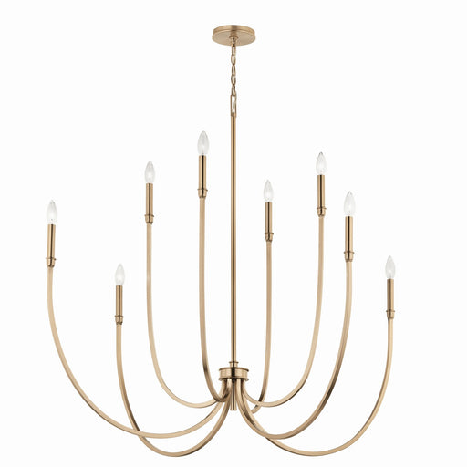 Kichler 52699CPZ Eight Light Foyer Chandelier, Champagne Bronze