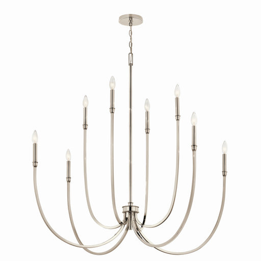 Kichler 52699PN Eight Light Foyer Chandelier, Polished Nickel