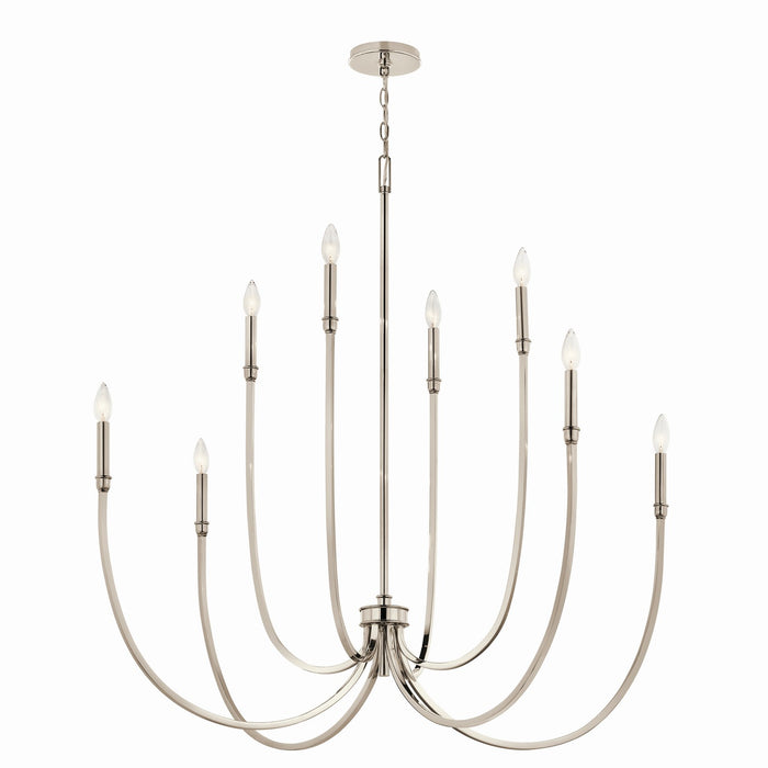Kichler 52699PN Eight Light Foyer Chandelier, Polished Nickel