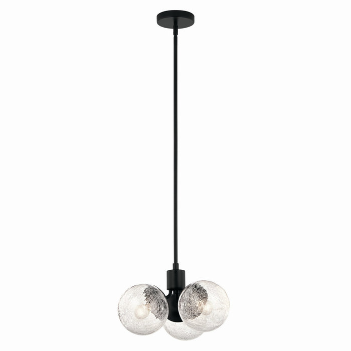 Kichler 52700BK Three Light Chandelier/Semi Flush, Black