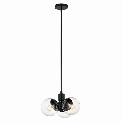 Kichler 52700BKCLR Three Light Chandelier/Semi Flush, Black