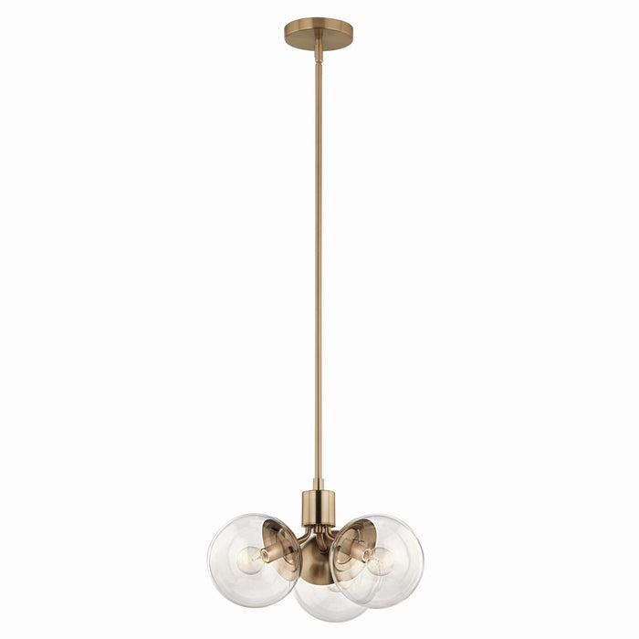 Kichler 52700CPZCLR Three Light Chandelier/Semi Flush, Champagne Bronze