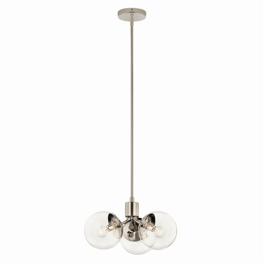 Kichler 52700PNCLR Three Light Chandelier/Semi Flush, Polished Nickel