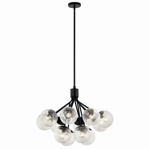 Kichler 52701BK 12 Light Chandelier Convertible, Black