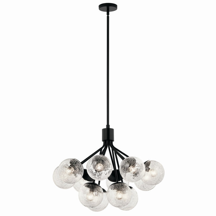 Kichler 52701BK 12 Light Chandelier Convertible, Black