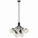 Kichler 52701BK 12 Light Chandelier Convertible, Black