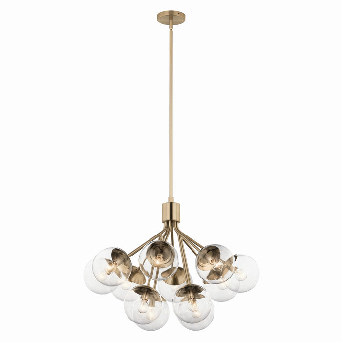 Kichler 52701CPZCLR 12 Light Chandelier Convertible, Champagne Bronze