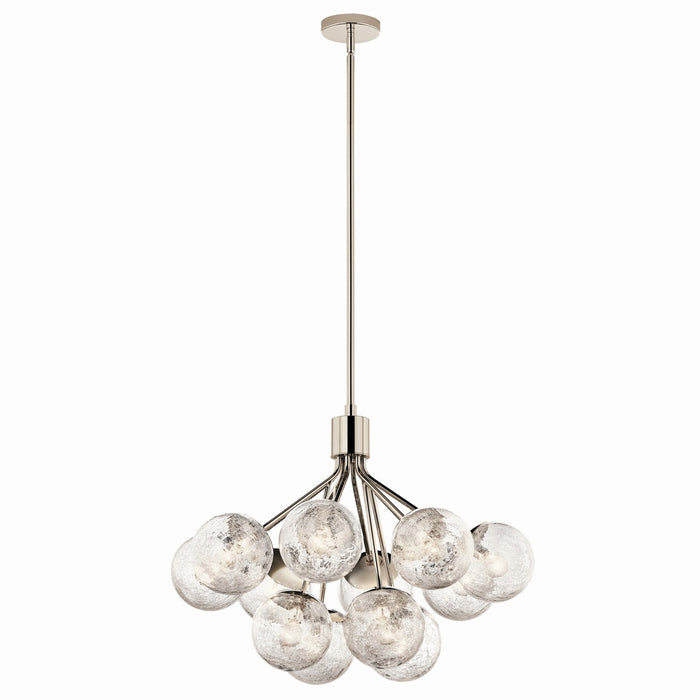 Kichler 52701PN 12 Light Chandelier Convertible, Polished Nickel