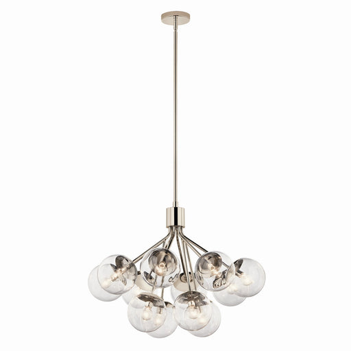 Kichler 52701PNCLR 12 Light Chandelier Convertible, Polished Nickel