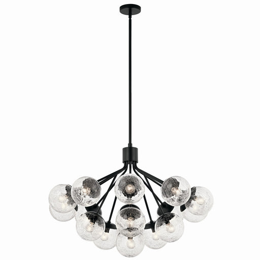 Kichler 52702BK 16 Light Chandelier Convertible, Black