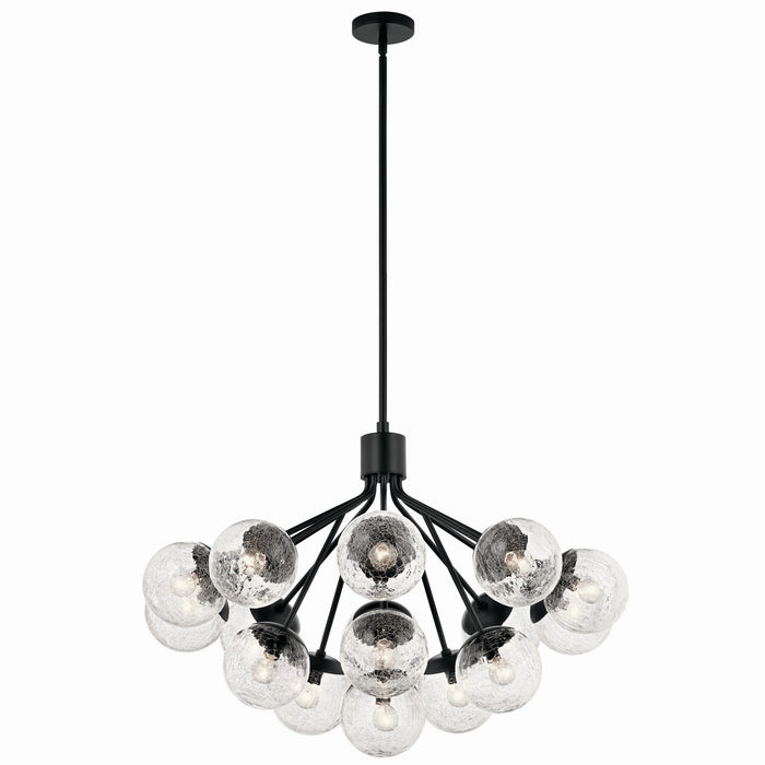 Kichler 52702BK 16 Light Chandelier Convertible, Black