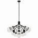 Kichler 52702BK 16 Light Chandelier Convertible, Black