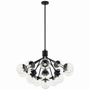 Kichler 52702BKCLR 16 Light Chandelier Convertible, Black