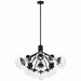 Kichler 52702BKCLR 16 Light Chandelier Convertible, Black