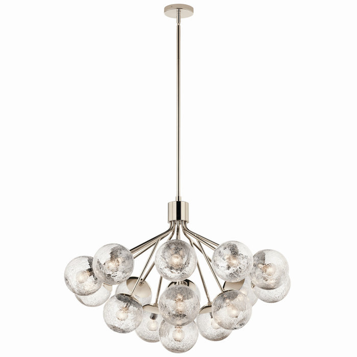 Kichler 52702PN 16 Light Chandelier Convertible, Polished Nickel