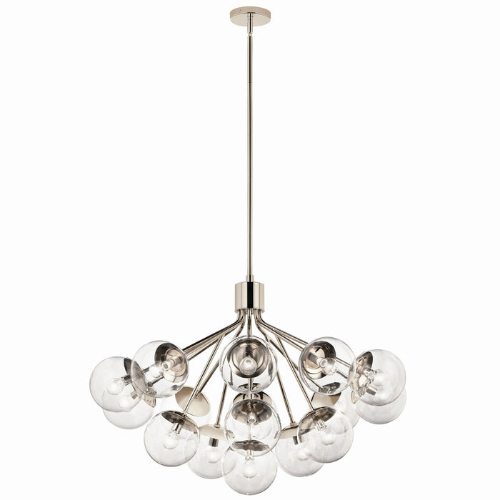 Kichler 52702PNCLR 16 Light Chandelier Convertible, Polished Nickel