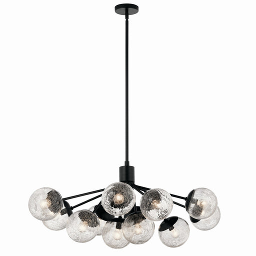 Kichler 52703BK 12 Light Linear Chandelier Convertible, Black