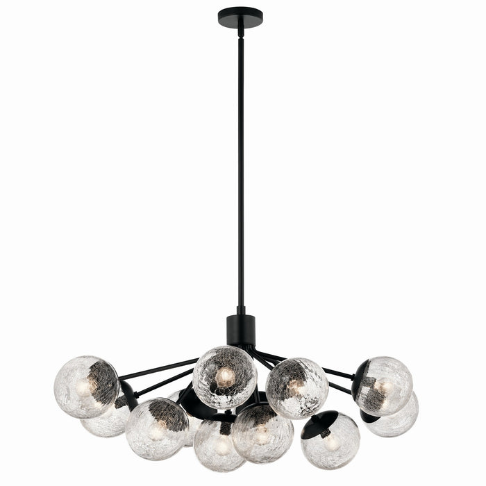 Kichler 52703BK 12 Light Linear Chandelier Convertible, Black