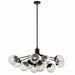 Kichler 52703BK 12 Light Linear Chandelier Convertible, Black